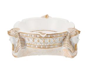 Cendrier Égyptien en Résine Blanche, Décoratif, Compact pour Bureau | Surface Polie et Lisse, Rangement des Cendres, Pièce Déco pour Salon, Usage Quotidien, Facile à Nettoyer