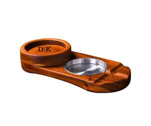 Cendrier en bois personnalisé avec support pour cigare, nom gravé, plateau en verre à whisky avec repose-cigare, cadeau personnalisé pour homme, fête des pères, anniversaire, Noël (ovale)