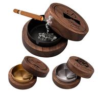 Cendrier en Bois Personnalisé Pour l'intérieur et l'extérieur,Patio,Bar,Bureau et la maison,Fête des Pères et Petit Ami,Marié,Meilleur Homme,Les Fumeu (En bois A)