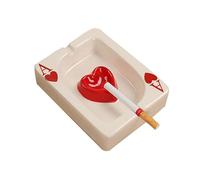 Cendrier en céramique à monter soi-même, cendrier moderne et portable, pour extérieur et intérieur, cendrier de table, décoration tendance, cadeau fait à la main pour homme et femme (rouge)
