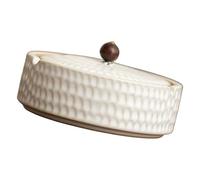 Cendrier en céramique à texture martelée avec couvercle pour contrôler les cendres et les odeurs, décoration de la maison, style chinois antique, cendrier de maison