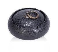Cendrier en Céramique avec Couvercle,fermé original marocain cendrier,Usage Extérieur et Intérieur Anti Vent Anti Odeur (Boucle en cuivre)