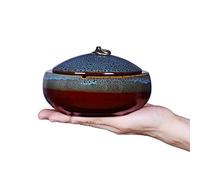 Cendrier en céramique avec couvercles - Coupe-vent pour intérieur ou extérieur - Cendrier pour fumeurs de bureau, décoration de maison et de bureau - Bleu - X