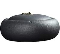 Cendrier en céramique noir créatif extérieur coupe-vent grand cendrier pour cigarettes avec couvercle salon maison bureau cendrier