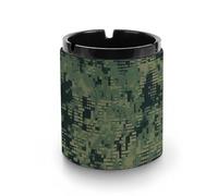 Cendrier en cuir, vert armée numérique imprimé camouflage cendrier de voiture, cendrier de fumage de bureau cendrier pour la maison et le bureau décoration