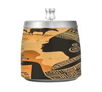 Cendrier en forme d'éléphant africain avec couvercle - Coupe-vent - En acier inoxydable - Inodore - Sans fumée - Pour la maison, le bureau, la table, les cigarettes, la terrasse, l'extérieur, le