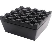 Cendrier en métal 16 trous pour cigarettes et cigares, cendrier coupe-vent pour maison, hôtel, jardin et bureau, 1 pièce (noir mat)