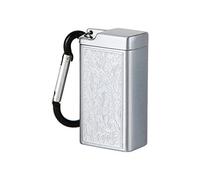 Cendrier en métal avec couvercle - Petit cendrier portable pour cigarettes - Pour camping, intérieur, voiture, maison, patio - Porte-clé Hattba