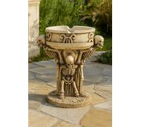 Cendrier en résine squelette gothique - Style médiéval - Plateau à fumer avec motif tête de mort - Cendrier décoratif robuste pour jardin, terrasse, bar ou cadeau JR23075 (Design A)