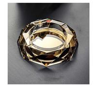 Cendrier En Verre Cristal, Cendrier À Cigares En Verre Pour Patio Extérieur Et Intérieur, Support De Cendrier, Décoration De Table De Bureau À Domicile, Transparent Comme Du Cristal (Color : Gold)