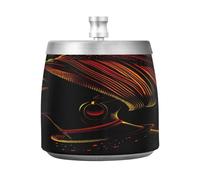 Cendrier ethnique noir africain avec couvercle coupe-vent en acier inoxydable inodore sans fumée pour la maison, le bureau, la table, les cigarettes, la terrasse, l'extérieur, le balcon