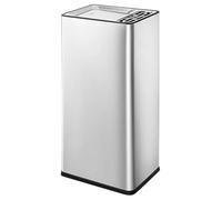 Cendrier Exterieur, Cendrier Anti Odeur, avec Poubelle, Couvercle à Fermeture Automatique, Durable, Facile à Nettoyer(Silver,Medium)