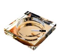 Cendrier Exterieur De Table Jardin Cendrier En Verre Cristal Adapté À Une Utilisation Intérieure Ou Extérieure(Gold,13cm)