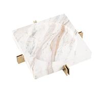 Cendrier Exterieur De Table Jardin Cendrier marbre nordique avec plateau en métal de cendres salon bureau café cuisine chambres titulaires cadeau for petit ami(White,18 * 18 * 4cm)