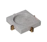 Cendrier Exterieur De Table Jardin Cendrier marbre nordique avec plateau en métal de cendres salon bureau café cuisine chambres titulaires cadeau for petit ami(Grey,18 * 18 * 4cm)