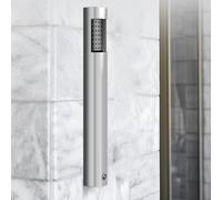 Cendrier Exterieur sur Pied Mural en Acier Inoxydable, Poubelle Verticale for Élimination des Cendres Couvercle, pour Hôtel Lieux Publics Restaurant(Silver)