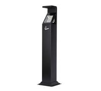 Cendrier Exterieur sur Pied, Pilier de Suie en Acier Inoxydable Coupe-Vent, avec Couvercle et Baril Intérieur Amovible, pour Jardin et Hôtel Bâtiments de Bureau(Black)