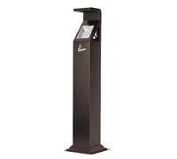 Cendrier Exterieur sur Pied, Pilier de Suie en Acier Inoxydable Coupe-Vent, avec Couvercle et Baril Intérieur Amovible, pour Jardin et Hôtel Bâtiments de Bureau(Brown)