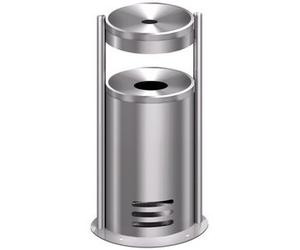Cendrier extérieur sur socle tec-art, rond, argent