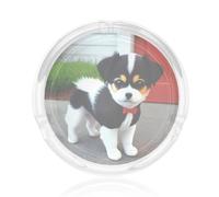 Cendrier imprimé chiot noir et blanc - Matériau en verre facile à nettoyer, adapté pour les chambres, cafés, clubs, etc.