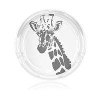 Cendrier imprimé girafe noir et blanc - Le matériau en verre est facile à nettoyer, adapté pour les chambres, cafés, clubs, etc.