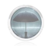 Cendrier imprimé parapluie noir sous la pluie - Le matériau en verre est facile à nettoyer, adapté pour les chambres, cafés, clubs, etc.