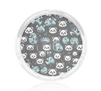 Cendrier imprimé visage de panda noir et blanc - Le matériau en verre est facile à nettoyer, adapté pour les chambres, cafés, clubs, etc.