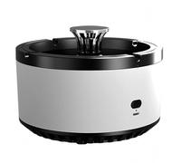Cendrier intelligent avec système de purification de l'air, hauteur 10 cm et diamètre 13,9 cm, filtre amovible avec charbon actif pour réduire la fumée white