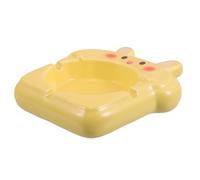 Cendrier Lapin en Céramique Jaune, Décoratif, pour Maison et Bureau | Style Cartoon et Joli, Facile à Nettoyer, Pièce Décorative, Usage Polyvalent, Forme Lapin