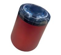 Cendrier LED avec couvercle et doublure intérieure, Red | Fermeture à pression pour accès direct, doublure intérieure en métal, contenu couvert entre les ouvertures,
