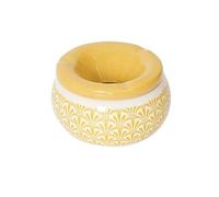 Cendrier Marocain Déco Royal 8cm Blanc & Or Jaune G