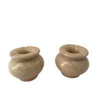 Cendrier marocain en céramique, lot de 2 pièces, 10 x 10 x 8 cm, beige