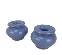 Cendrier marocain en céramique, lot de 2 pièces, peint à la main, bleu, 10 x 10 x 8 cm