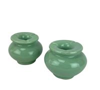 Cendrier marocain en céramique, lot de 2 pièces, vert, 10 x 10 x 8 cm