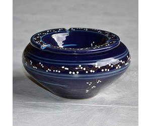 Cendrier marocain Tatoué bleu nuit - Grand modèle