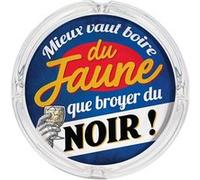 Cendrier Mieux vaut boire du Jaune en verre BLEU G