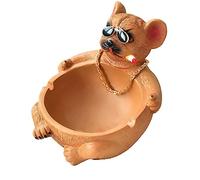 Cendrier mignon cendriers en résine, cendrier chien mignon, cendrier domestique tendance créatif et personnalisé (couleur : chien marron)
