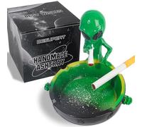 Cendrier mignon en résine peinte à la main pour cigarettes et cigares, indispensable pour décoration d'intérieur, cadeau de Noël pour fumoir, décoration de table pour intérieur ou extérieur,