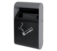 JVD Cendrier mural 1,5 L en acier – usage intérieur et extérieur – Professionnel Noir