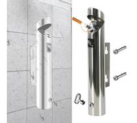 Cendrier mural d'extérieur en acier inoxydable brossé durable pour une installation facile et propre, parfait pour les terrasses et les espaces publics