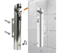 Cendrier mural d'extérieur en acier inoxydable pour terrasse, jardin, balcon - Cendrier cylindrique en métal