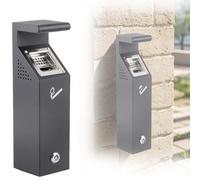 Cendrier mural en acier inoxydable et poubelle avec serrure, facile à installer pour extérieur et intérieur, pub, restaurant, bureau, jardin