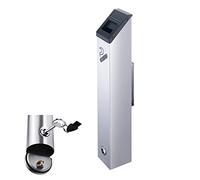 Cendrier mural en acier inoxydable pour l'extérieur avec matériel de montage, clé et couvercle résistant aux intempéries - Cendrier mural d'extérieur