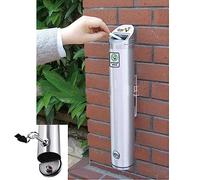 Cendrier mural en acier inoxydable - Récipient à cigarettes d'extérieur pour la maison, le jardin, la terrasse, grande capacité avec couvercle, design en métal durable pour une utilisation facile