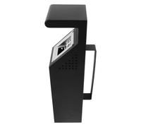 Cendrier Mural et Verrouillable en Acier Inoxydable, Noir Étanche | Finition Brossée, Usage Extérieur Commercial, Capot Inférieur Verrouillable, pour Bureaux et Bâtiments
