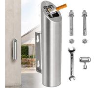 Cendrier Mural Extérieur Verrouillable en Acier Inoxydable | Résistant aux Intempéries et Facile à Nettoyer pour Balcon, Jardin, Hôtel et Bureau (Argent)