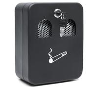 Cendrier mural grand | Poubelle à cigarettes verrouillable pour extérieur et intérieur | Cendrier pour fumeurs revêtu de poudre noire pour bureaux, restaurants et maisons | Plateau à cendres avec