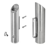 Cendrier Mural - Outdoor Cylinder Wall Mounted Cigarette Ash Bin Stainless Steel Lockable, Créatif Pour Mégots De Cigarettes, Pour Usage Extérieur, Bureaux, Restaurants Et Bars