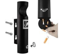 Cendrier mural - Réceptacle à cigarettes d'extérieur verrouillable avec vis d'expansion, récipient en métal peu encombrant pour bars, restaurants, bureaux et zones fumeurs