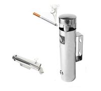 Cendrier mural verrouillable en métal - Réceptacle de cigarette en acier inoxydable pour une utilisation commerciale en extérieur, patio, bureau et espaces publics - Durable et facile à nettoyer
